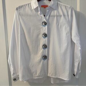 Vilagallo Women’s Button Up Size 40 Evil Eye Button Up Shirt